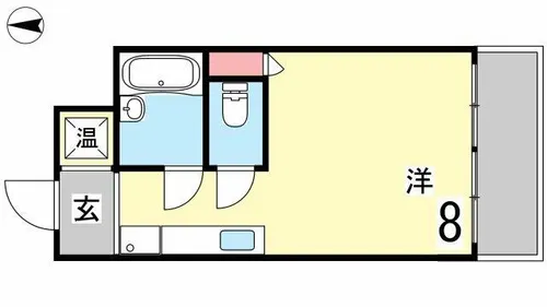 シャンブル岡本【208号室】の間取り