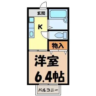 コーポ・エイト【1階】の間取り