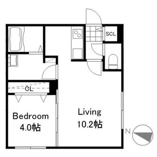 リーサ苗穂駅前【4階】の間取り