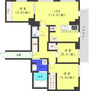 レジデンス709C【3階】の間取り