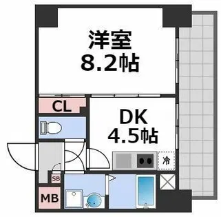 アーバンステージ安堂寺Ⅰ【8階】の間取り