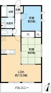 クレール甲東【2階】の間取り