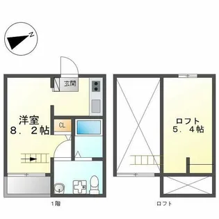 ROROつゆはし【2階】の間取り