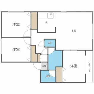 エクセラン新琴似【2階】の間取り