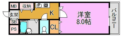ダイヤモンドメゾン高井田【5階】の間取り