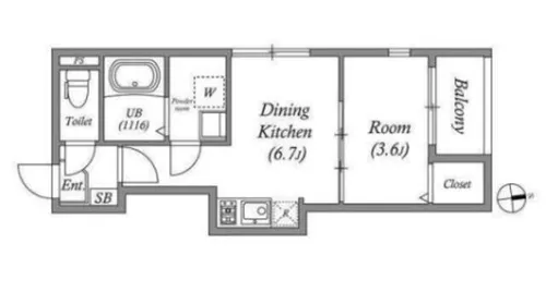レーベンハイム西加賀谷【2階】の間取り
