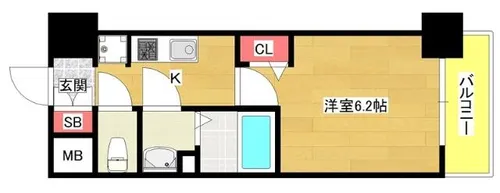 アドバンス大阪セレーノ【4階】の間取り