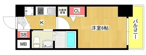 クリスタルグランツ大阪センターst【403号室】の間取り