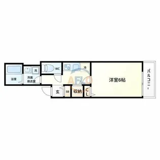 プロスパーコート桃谷【3階】の間取り