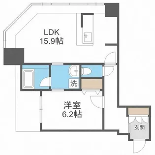 KDXレジデンス大濠ハーバービュータワー【17階】の間取り