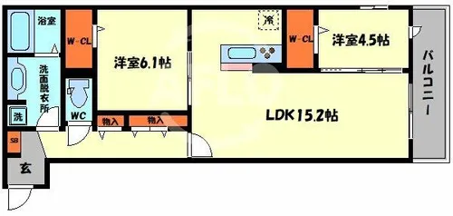 Futawa美章園【2階】の間取り