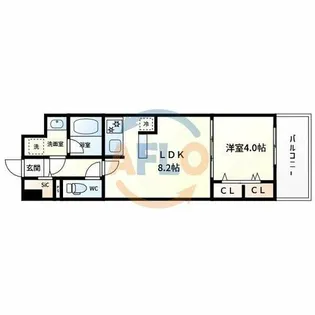 プランドール天王寺SOUTH【1階】の間取り