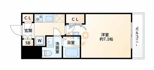 ラクラス新大阪【6階】の間取り