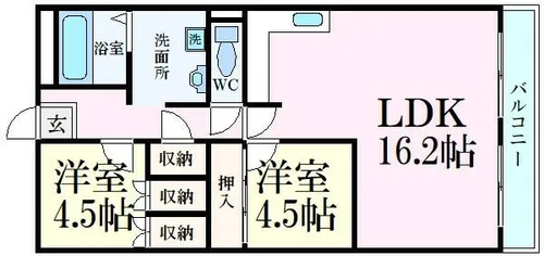 MISTRAL城西Ⅰ【1階】の間取り