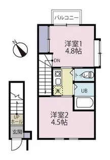 Dear津田 A棟【2階】の間取り