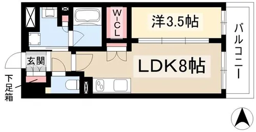 プレサンスレイズ桜山WEST【8階】の間取り