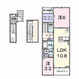 愛知県名古屋市天白区島田2丁目【アパート】の間取り