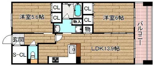 ジオ高槻ミューズEX【907号室】の間取り