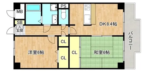大阪府大阪市生野区巽中4丁目【マンション】の間取り