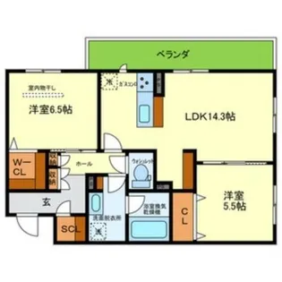 Casa Felice UNOBE【2階】の間取り