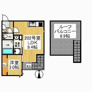 GRANDTIC浅間町【2階】の間取り