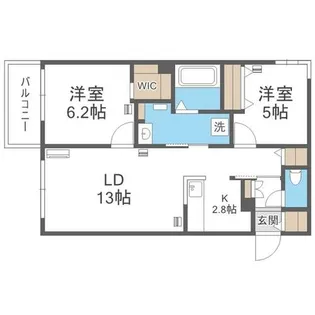 エフュート二十四軒【2階】の間取り