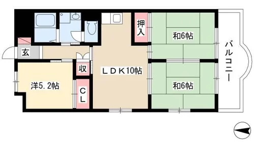 プレズ名古屋入場【405号室】の間取り