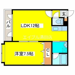 サンメイプル平岡Ⅰ【203号室】の間取り