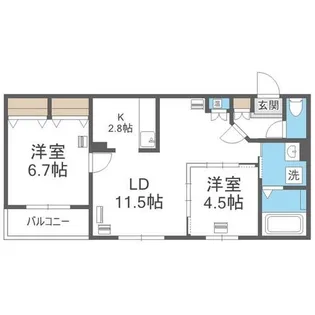 エフュート宮の沢【4階】の間取り