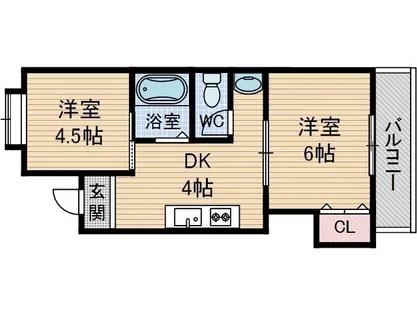 大阪府茨木市寺田町【マンション】の間取り