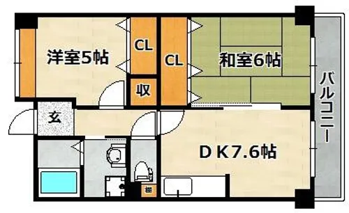 パールハイツ荒田【1階】の間取り