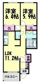 大阪府泉佐野市日根野【アパート】の間取り
