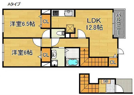 ザオバーレイ【2階】の間取り