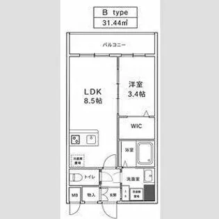 エスリードレジデンスザ・グラン大阪福島アクシス【4階】の間取り