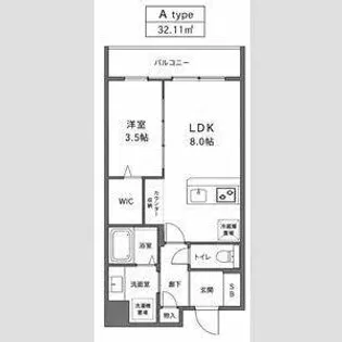 エスリードレジデンスザ・グラン大阪福島アクシス【4階】の間取り
