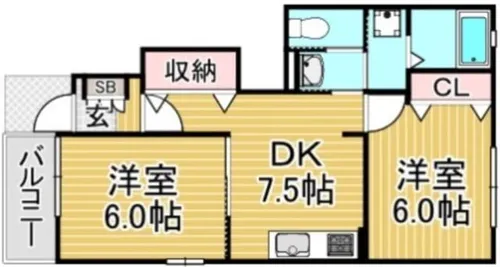 福岡県福岡市南区曰佐3丁目【アパート】の間取り