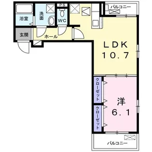 1LDKの間取り画像