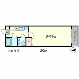 アジュール北白川【1階】の間取り