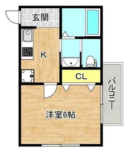 プチベルン平野【1階】の間取り