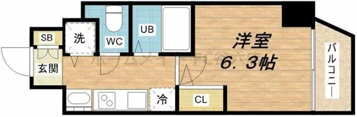 スワンズ心斎橋イースト【10階】の間取り