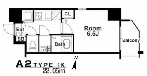 エスリード難波セントラル【7階】の間取り