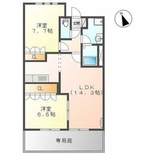 サン プレイス【102号室】の間取り