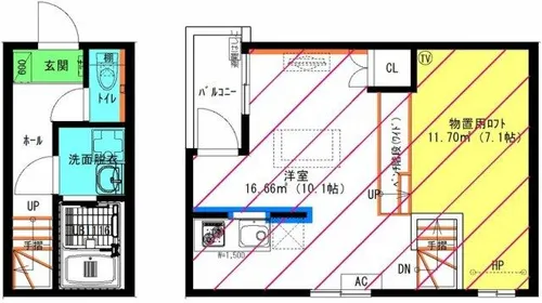 RADIANCE新川橋【202号室】の間取り