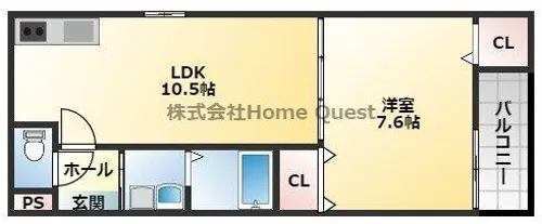 フジパレスパルトネールさとのⅢ番館【3階】の間取り
