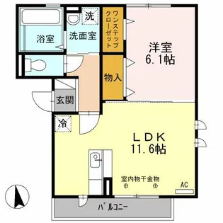スクエアプレイス天王寺東A棟【2階】の間取り