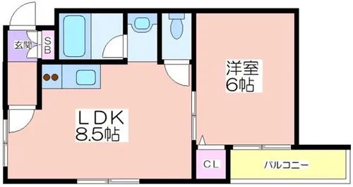 シェルメゾン住之江【2階】の間取り