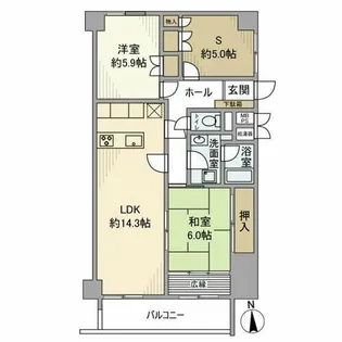 星和泉コーポラス【4階】の間取り