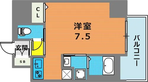 MJC神戸ブレイヴ【601号室】の間取り