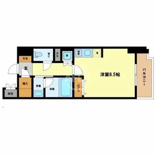 パークキューブ北浜【9階】の間取り