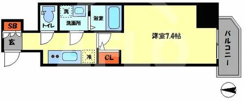 エスリード阿波座ラグジェ【14階】の間取り